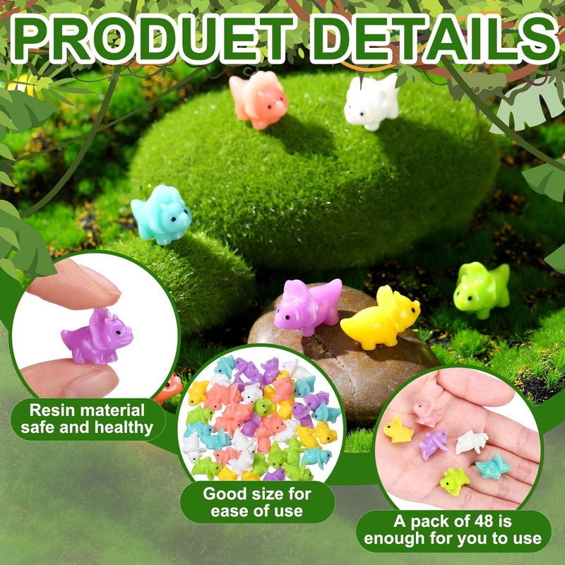 Liliful Mini Resin Dinosaur Figures Small Dinosaur Tiny Dinosaur for