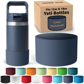 Jmoe USA Silicone Boot for Yeti Rambler Jr 12oz and 18oz Bottle | 2mm Sleeve | Anti-Slip Boot | Protector for the Bottom of your Bottle | Protects Against Damage | BPA Free Silicone (Navy)