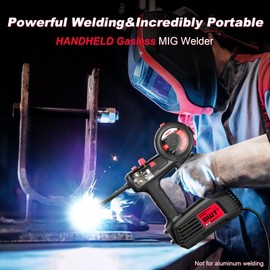 AWT 100A Handheld MIG Welder Machine,110V Flux Core MIG Welder Machine,Portable Gasless MIG Welding Machine,Hand Held Inverter Wire Feed Welder