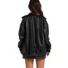 SAMPEEL Black Leather Jacket Women Cute Oversized Motorcycle Trendy Coats