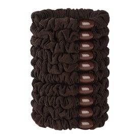 JessLab Scrunchy Hair Ties, 10 Pcs Silk Satin Hair Ties Ponytail Holders Gentle Elastic No Damage Scrunchies Hair Bands Stretchy Hair Accessories for Girls Women Ladies, Brown