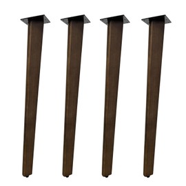 QLLY 28 inch Slant Wooden Table Legs, Solid Wood Angled Desk Legs, Furniture Legs, Set of 4, Easy to Install - Perfect for DIY Dining Tables, Coffee Tables, and Benches (Dark Walnut)