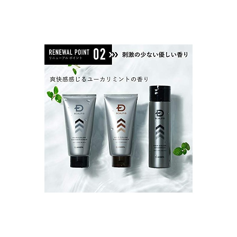 Scalp D Hair Dye Men's Hair Color Conditioner, Deep Brown,
