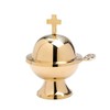 NKlaus Ship with Cross Spoon Storage Incense Barrel Brass Gold