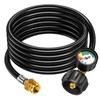 Alloxity12FT Propane Hose Adapter 1lb to 20lb with Gauge, Propane