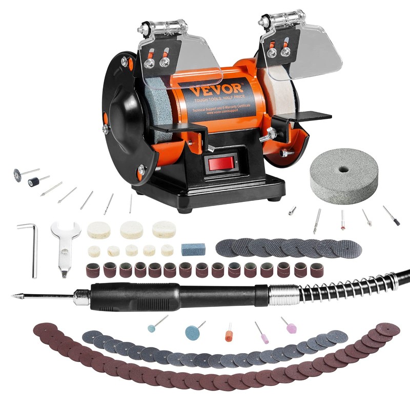 VEVOR Bench Buffer Polisher, Bench Buffer Grinder Polishing & Buffing