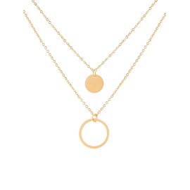 a little something® Belleville Necklace, Women's Layer Chain with 18 Carat Gold Plating in Gold and Rose Gold, Includes Sustainable Gift Packaging (FSC® Certificate), 2020 Collection, 316L Stainless Steel, gold