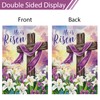 Heyfibro He is Risen Easter Cross Garden Flag 12x18 Double