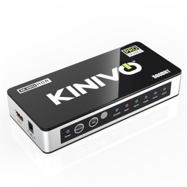 Kinivo HDMI Switch with Audio Extractor 560BNT (5 in 1 Out Hub, Toslink Optical Audio Port, SPDIF, 4K 60Hz Switcher, 18Gbps, IR Remote) - Compatible with Gaming Console, Cable TV, PC, Dolby Digital