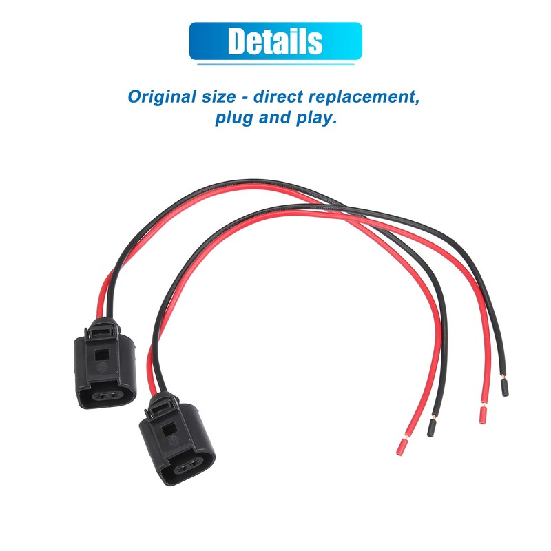 X AUTOHAUX 2 Piece 2-Pin Pigtail Plug for Volkswagen Jetta