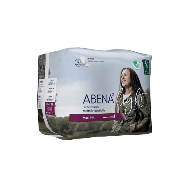 Abena Light Premium Incontinence Pads, (Sizes 0 To 4A) Size 4A, 8 Count