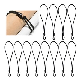 Pack of 12 elastic straps with hooks, rubber tensioner, tarpaulin clips, hooks, multifunctional hooks, elastic band, expander, multifunctional, carabiner, guy ropes, tarpaulin hooks, for tarpaulins,