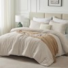CozyLux California King Comforter Set - 3 Pieces Beige Soft