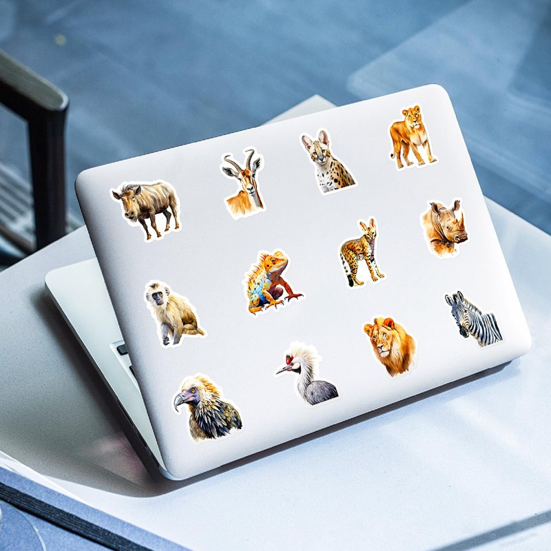 Mistree 50 Africa Animals Stickers, Animals, Realistic, Jungle Stickers, Waterproof,