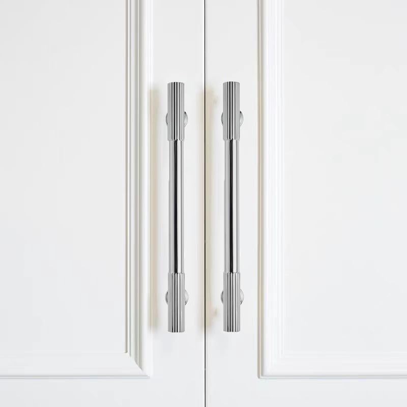 ZAUYX 10-Pack 8 Inch Hole Center Polished Chrome Cabinet Pulls