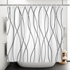 ChloropLastid Boho Black and White Line Shower Curtain 72x72 Inch