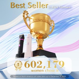 Bikini Trimmer for Women - Painless Electric Razors for Silk Skin,Cordless Body Shaver for Trip,Replaceable Lady Facial Razor, IPX7 Waterproof&Easy Cleaning, Ceramic Blade, USB Charge Dock Pink