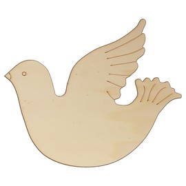 10x Wooden Christmas Dove Flying Craft Shape 3mm Ply Xmas Decoration Bird Angel(20 x 23.9cm,No Hole)