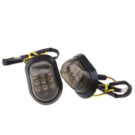 SING F LTD Pair of Universal Motorcycle Flush Mount LED Turn Signal Indicator Amber