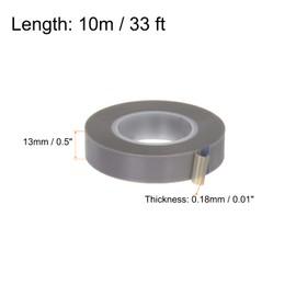 HARFINGTON PTFE Film Tape Roll, 0.5" x 33 ft High Temperature Tape 0.18mm Thickness with Single Side Adhesive for Vacuum Sealer Machine, Hand Impulse Sealers, Gray