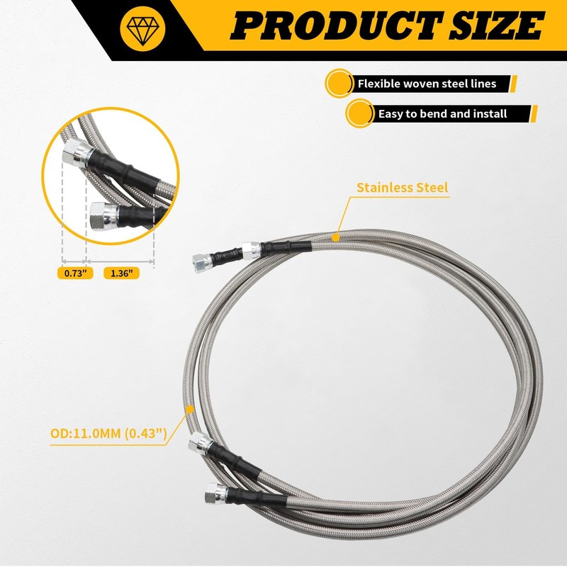 Jecoupoon 6AN 70" Transmission Oil Cooler Hose Line kit Compatible