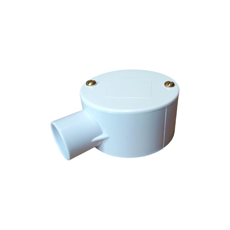 White 25mm PVC Conduit Box 1 Way Terminal Box with