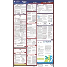 2022 Massachusetts and Federal Labor Law Poster (English, MA State) - OSHA Compliant All-in-One Laminated Poster