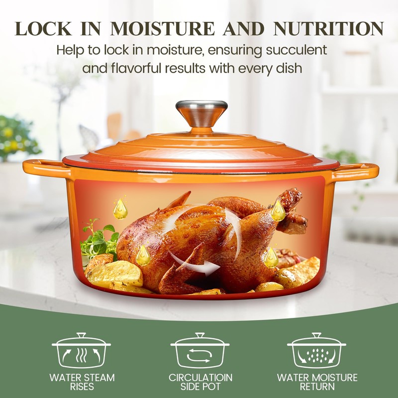 Chef Power Enameled Cast Iron Dutch Oven Pot with Lid