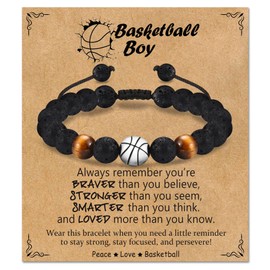 WIKHIA Basketball Bracelet Gifts for Teen Boys Who Love Soccer, Birthday Christmas Basketball Gifts for Son Grandson Brother Nephew Friend Basketball Players Team