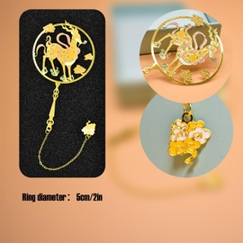 Metal Bookmark, Deer Bookmark, Women's Bookmark with Exquisite Golden Pendant, Creative Holiday Gift for Readers, Friends, Family, Women