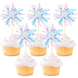 30 piezas de papel de aluminio para magdalenas de fuegos artificiales brillantes de espumillón para magdalenas de feliz cumpleaños, agitadores de bebidas, cócteles, frutas, palillos de dientes para