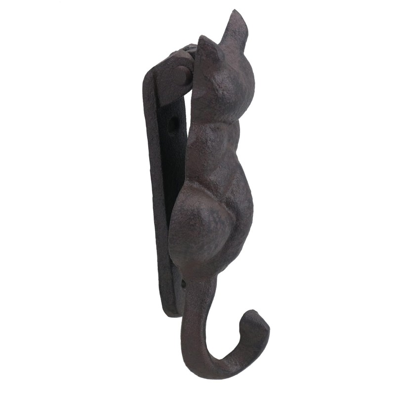 Cat Door Knocker Bell Ringer Cast Iron Garden Shed House