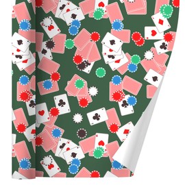 GRAPHICS & MORE Poker Chips and Ace Cards Pattern Gift Wrap Wrapping Paper Rolls