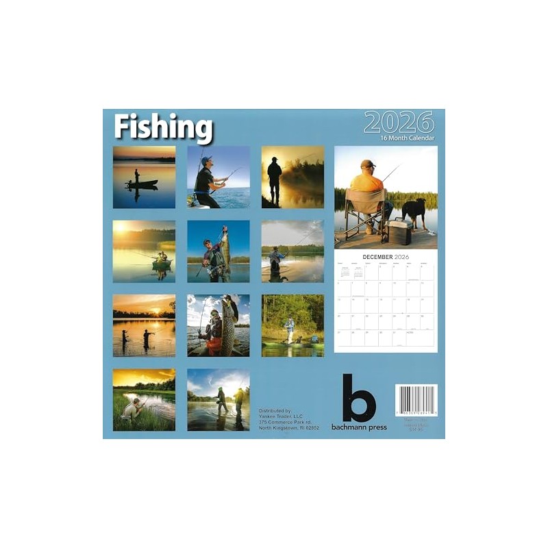 2026 Fishing Full Size Wall Calendar for Planning, Scheduling, and