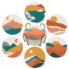 Boho Coasters Bohemian Absorbent Coasters for Drinks Mountain Sun and