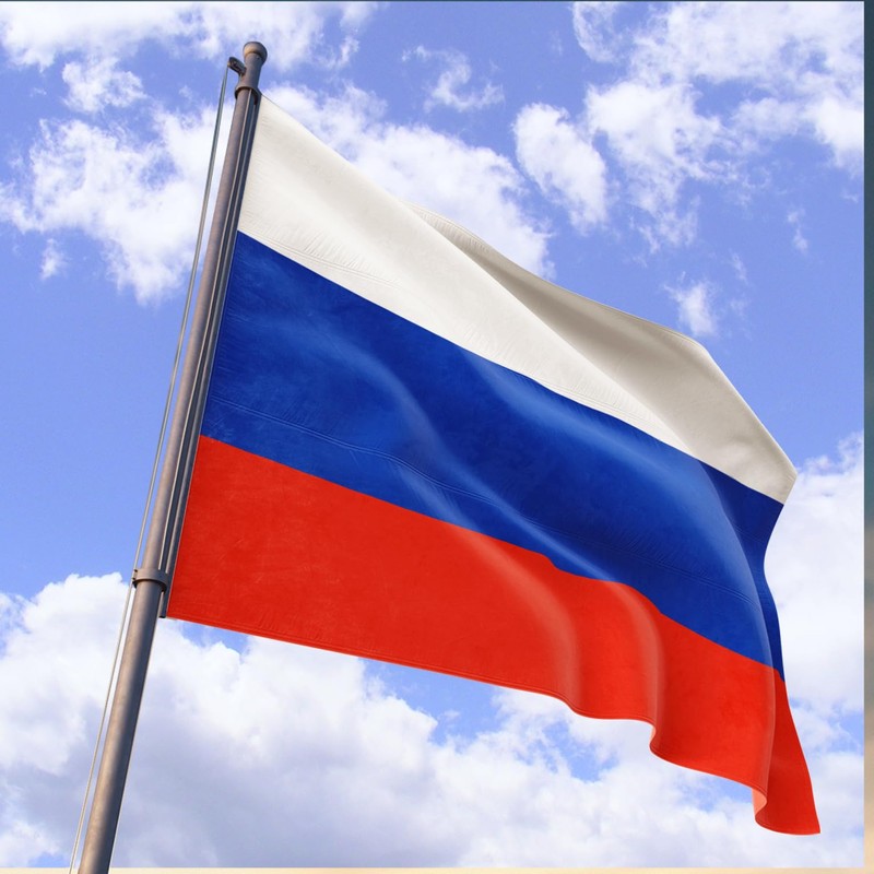 Flag of Russia 3x5FT Double Stitched Polyester Flag with 2