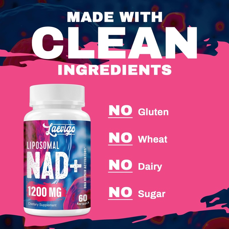 Laevigo Liposomal NAD+ Supplement 1200mg High Absorption, Cellular Energy &