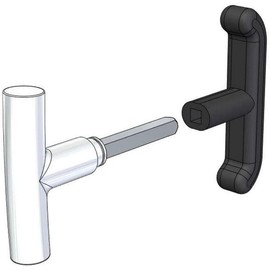 PREFER Pair of Handles in abs and Satin Aluminum for Tilting/Garage