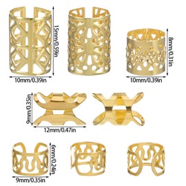 Nogeqi 100PCS Gold Hair Jewelry for Women Braids, Gold Hair Cuffs Clips Charms Rings Dreadlock Accessories for Locs, Metal Braid Jewelry Decorations for Women Girls