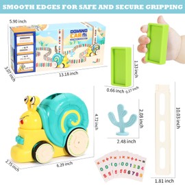 BananMelonBM 180pcs Montessori Learning Automatic Dominos Train Set Toys for Kids,Snail Domino Games Birthday Gift