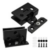 bociloy 2Pcs Matte Black Glass Cabinet Door Hinges, Zinc Alloy