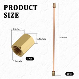 3PCS 3/16 Brake Line Kit with Brake Line Fittings 2PCS Coupling Unions,8In Copper Nickel Rear Brake Lines for Brake Line Replacement,Universal 3/16 Brake Line Fitting Car Accessories