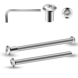 Pack of 10 Connection Screws M6 x 100 mm, Sleeve Screws, Furniture Screws, Furniture Connectors, Cabinet Connectors for Furniture, Cabinets (10 x Furniture Screws, 10 x Sleeve Nuts, 1 x Allen Key)