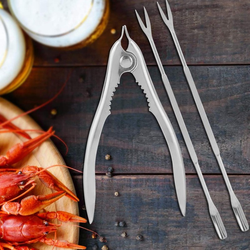 Wifehelper Stainless Steel Crab Tongs Set, 15 x 7.5 cm,