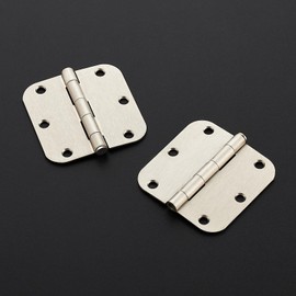 Ravinte 30 Pack Satin Nickel Door Hinges 3.5"x 3.5" Door Hardware Controls Rounded 5/8" Radius Corners Interior Door Hinges, Steel Bifold Residential Standard Silver Hinges 3.5" for Interior Doors