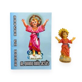Novena en Honor al Divino Nino Jesus Imagen Estatua Prayer Book Spanish Gift Set