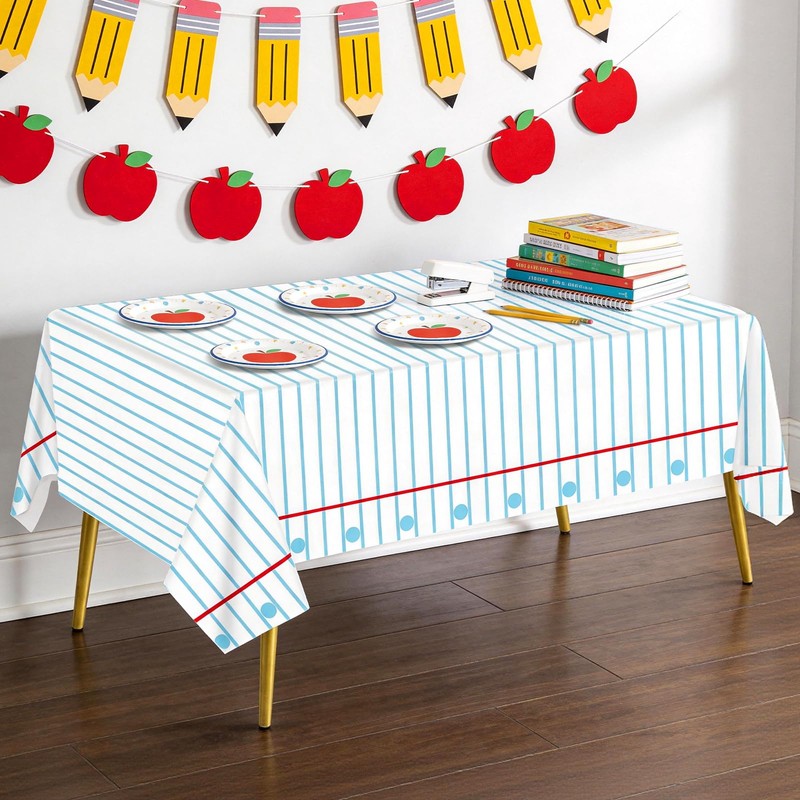 Deffdns Back to School Tablecloth,3 Pack 54 x 108 Inches