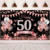 50th Birthday Banner Rose Gold Black Decoration 50th Birthday Women