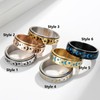 Stainless Steel Moon Stars Spinner Rings, Fidget Rings, - Style: