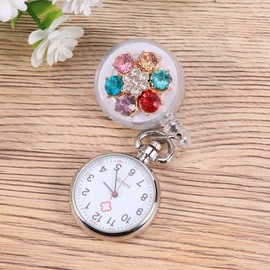 Gatuida Fashionable Nurse Pocket Watch Clip-on Nurse Pin Watch Number Plastic Flexible for Doctors and Students